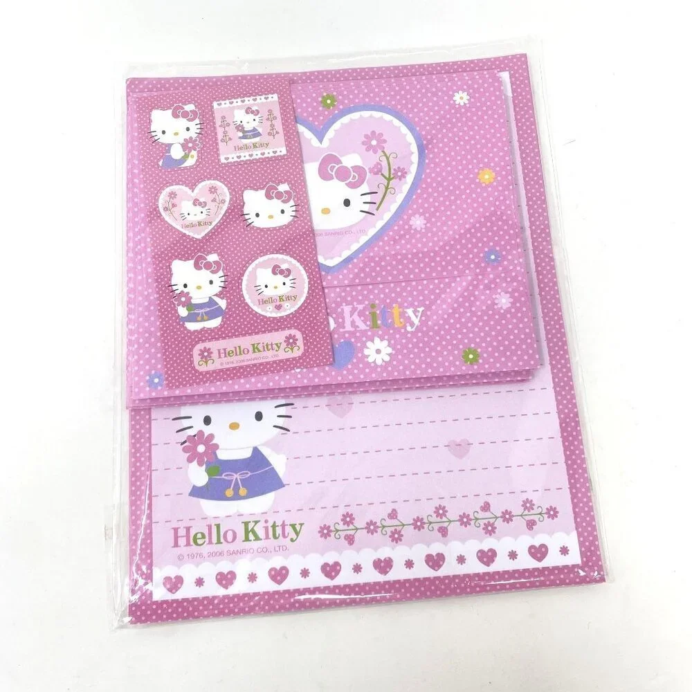 Hello Kitty Letter Writing Set Paper Envelopes Stickers Pink School Learning